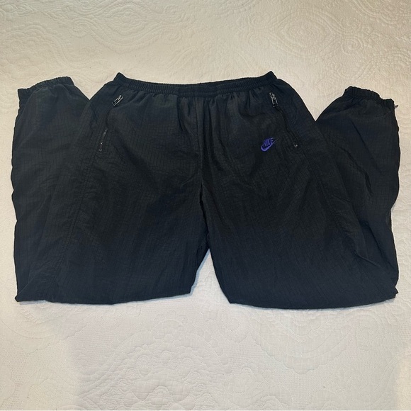 Vintage 1990s Black Tag Nike Challenge Court Track Pants. Black. Size: Large. - Picture 1 of 9